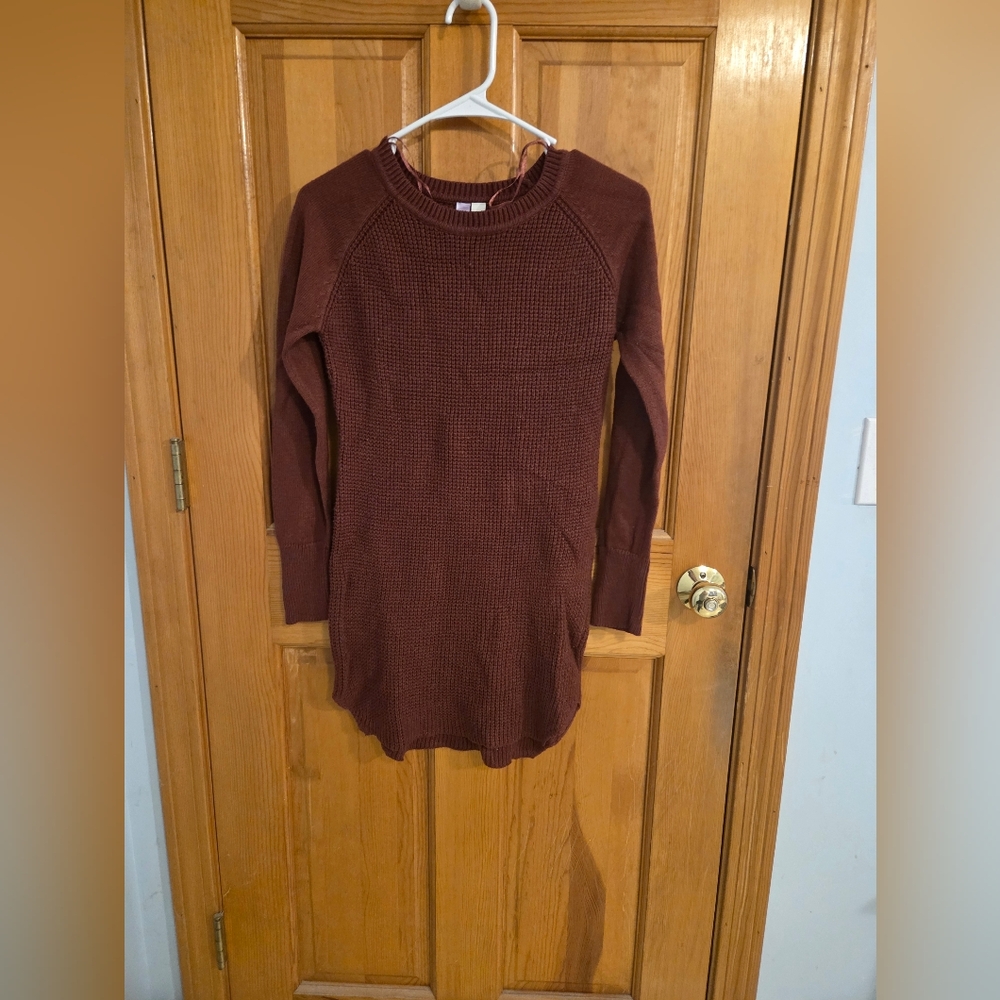 Maroon Rich Brown Knit Sweater Dress